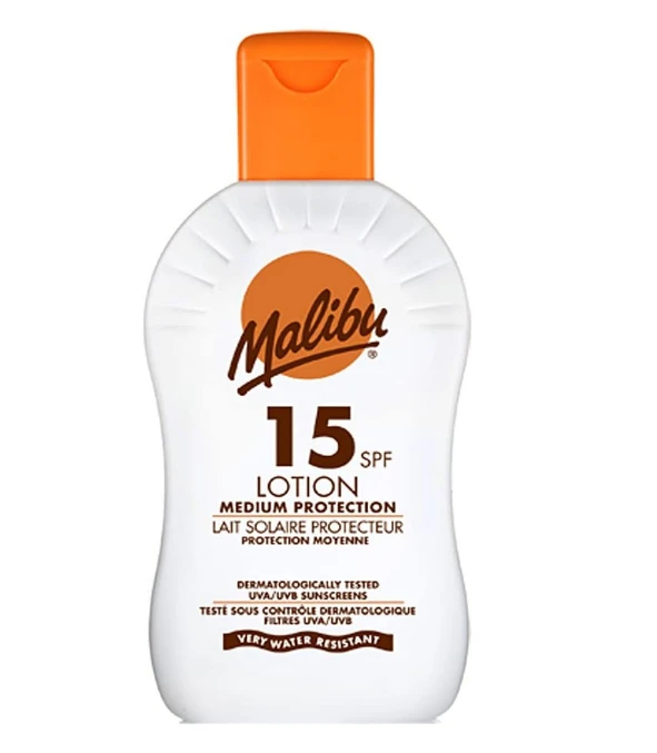 Malibu SPF15 Sunscreen / Suntan Lotion – 200ml 1 Malibu SPF15 Sunscreen / Suntan Lotion – 200ml