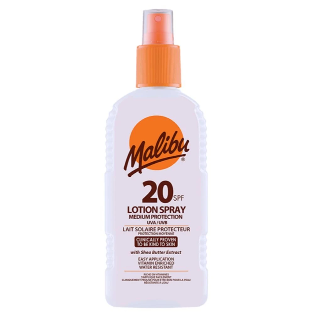 Malibu SPF20 Sunscreen / Suntan Lotion Spray – 200ml 1 Malibu SPF20 Sunscreen / Suntan Lotion Spray – 200ml