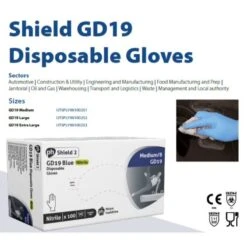 Shield Nitrile Disposable Gloves - Box Of 100 -Sports Therapy Store Nitrile Gloves