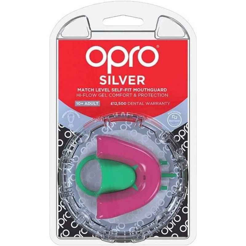 Opro Self-Fit Mouth Guard Silver Unisex Pink/green 10+ 2 Opro Self-Fit Mouth Guard Silver Unisex Pink/green 10+ - Image 2